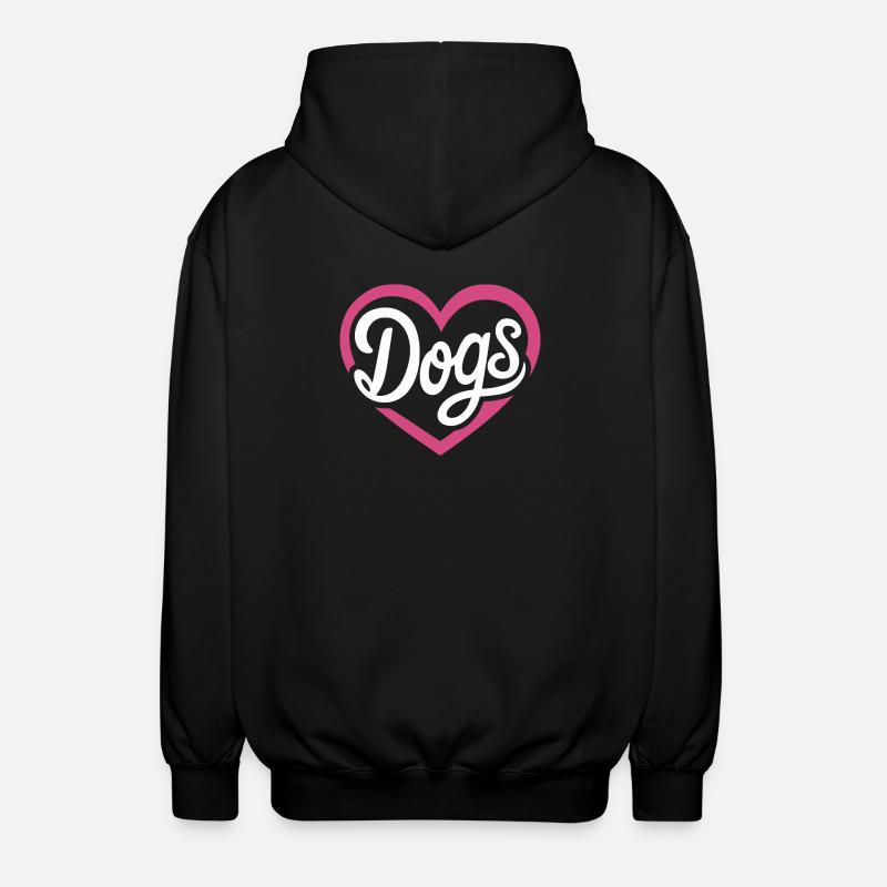 Liebe Hunde - Unisex Kapuzenjacke - Schwarz