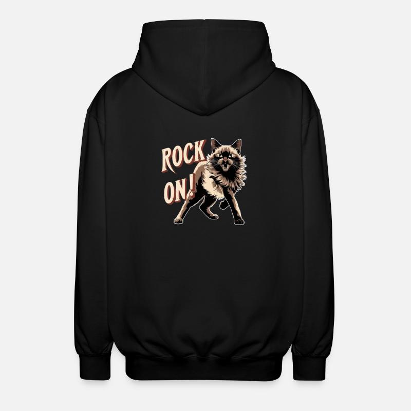 Chat - Rock on - Veste à capuche unisexe - noir