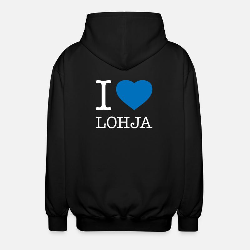 I love Lohja - Unisex Kapuzenjacke - Schwarz