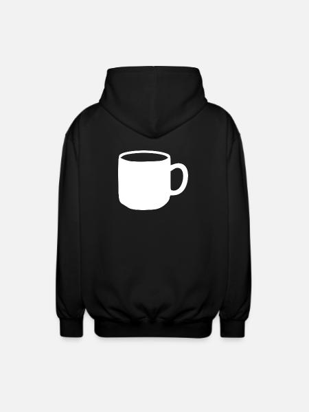 White Mug Gift - Unisex Hooded Jacket - black