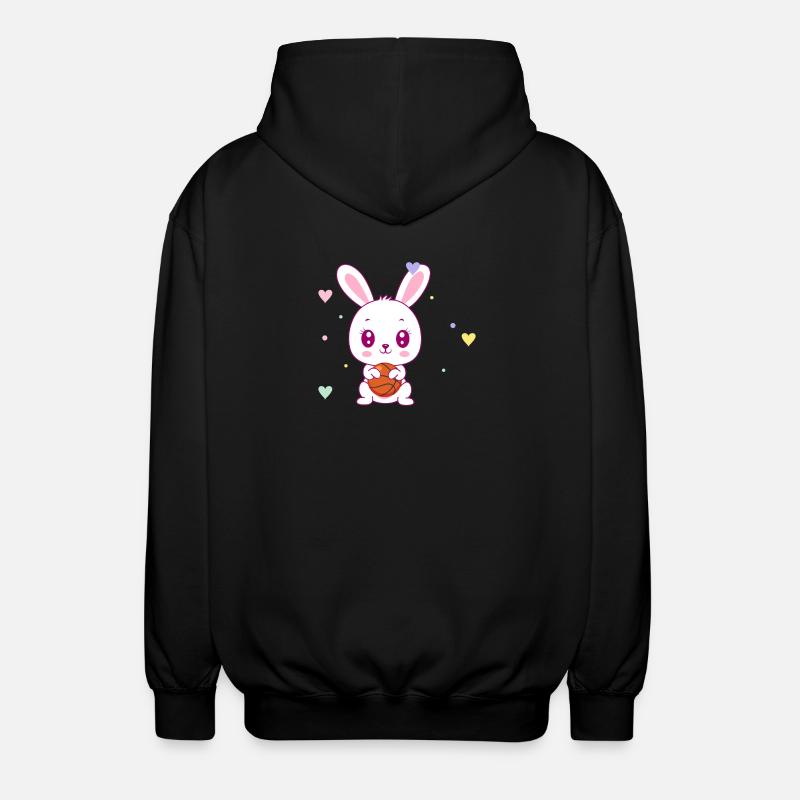 Mignon lapin de basket - Veste à capuche unisexe - noir