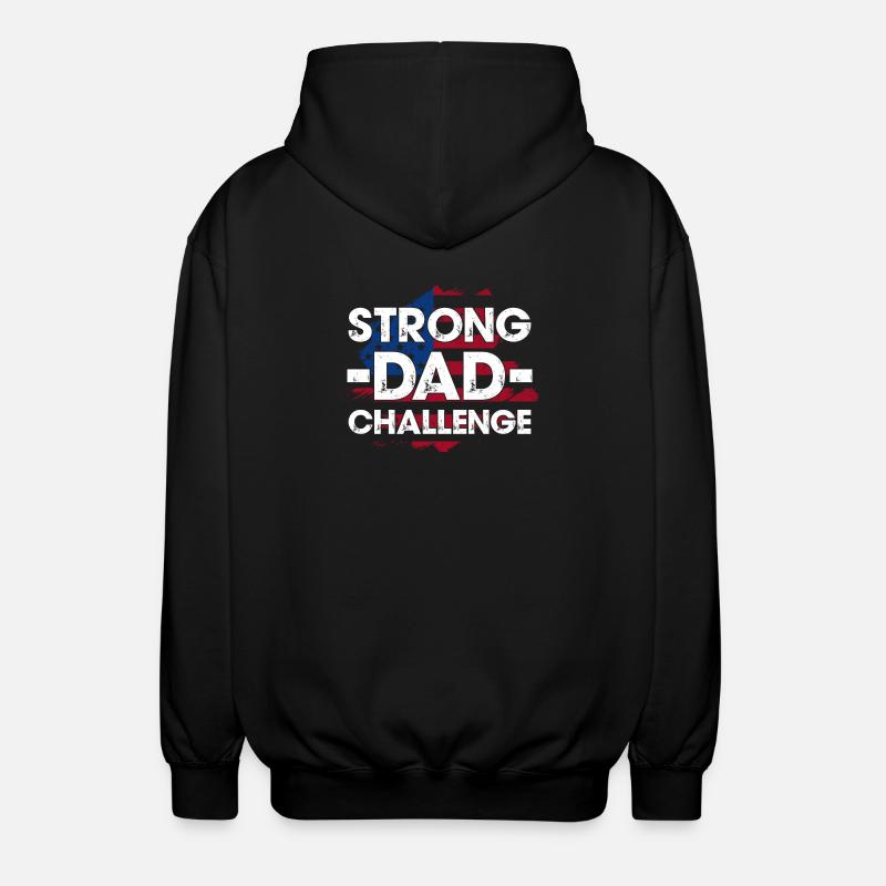 Strong Dad Challenge Tee - Unisex Hooded Jacket - black