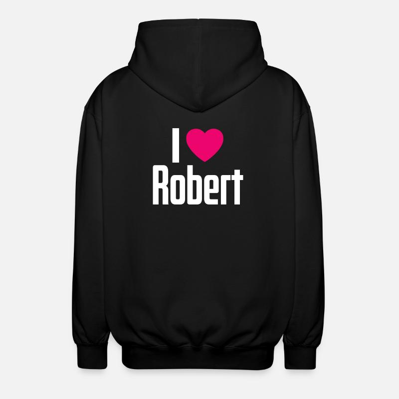 J’aime Robert Pink Heart J’aime Robert - Veste à capuche unisexe - noir