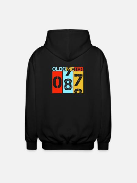 Oldometer 87 Retro Vintage 87th Birthday - Unisex Hooded Jacket - black