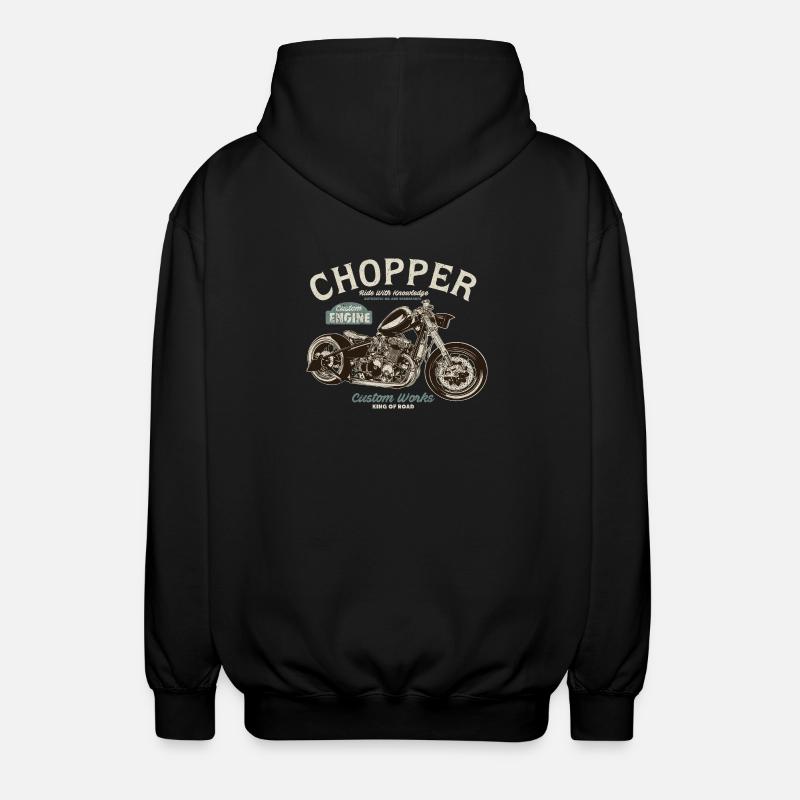 Chopper Custom Engine - Unisex hættejakke. - sort