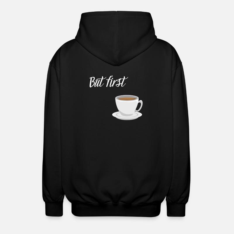 Premier café - Coffee Design - Veste à capuche unisexe - noir