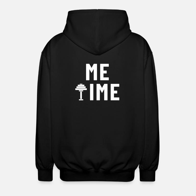 Me Time Dumbbell Gym - Unisex Hooded Jacket - black