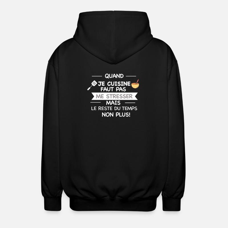 humorous kitchen apron - Unisex Hooded Jacket - black