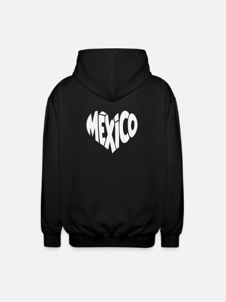 Mexico Lettering Heart - Unisex Hooded Jacket - black