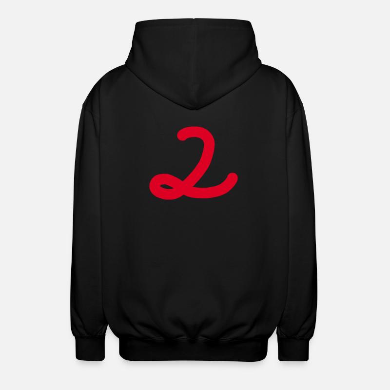 2 Numéro deux numéro rouge - Veste à capuche unisexe - noir