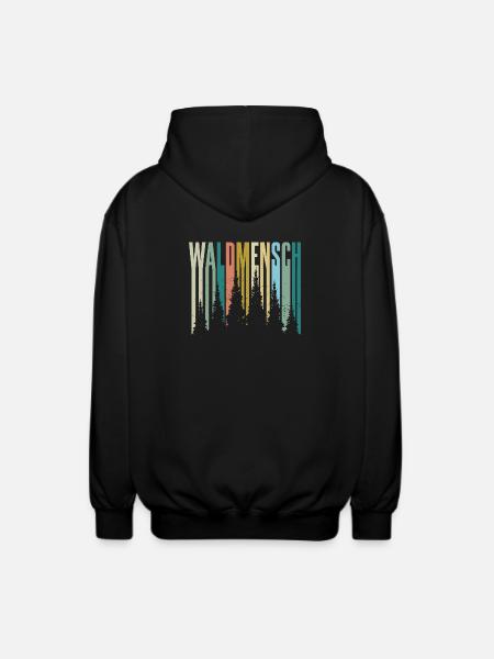 Waldmensch Farbpalette Waldsilhouetten - Unisex Kapuzenjacke - Schwarz