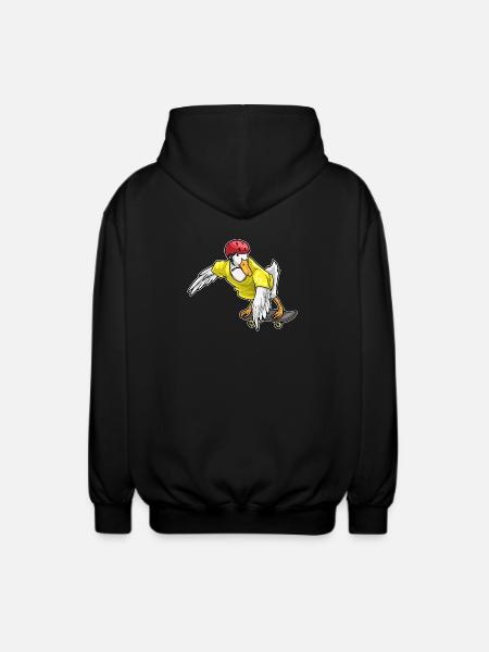 Duck Skater Skateboard - Unisex Hooded Jacket - black