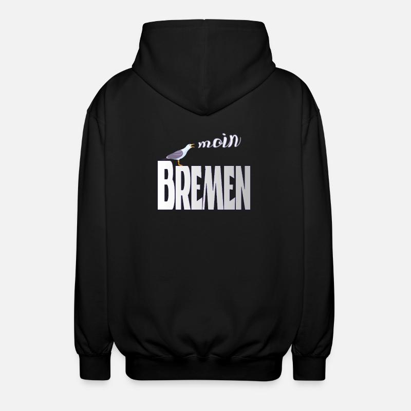 Bremen Möwe & Moin Design - Unisex Kapuzenjacke - Schwarz
