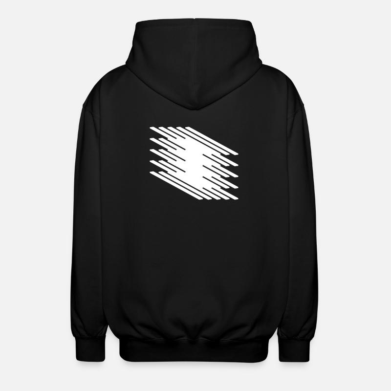 Abstract Dynamic Line Pattern - Unisex Hooded Jacket - black