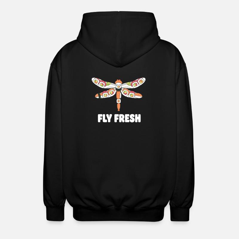 Sushi Libellule Fly Fresh - Veste à capuche unisexe - noir