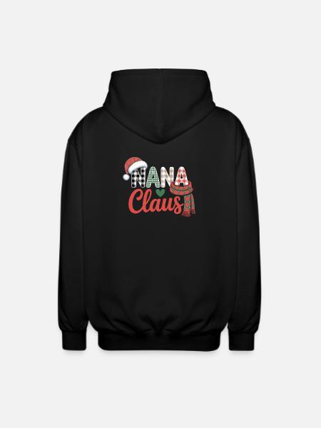 Nana Claus Christmas - Unisex Hooded Jacket - black