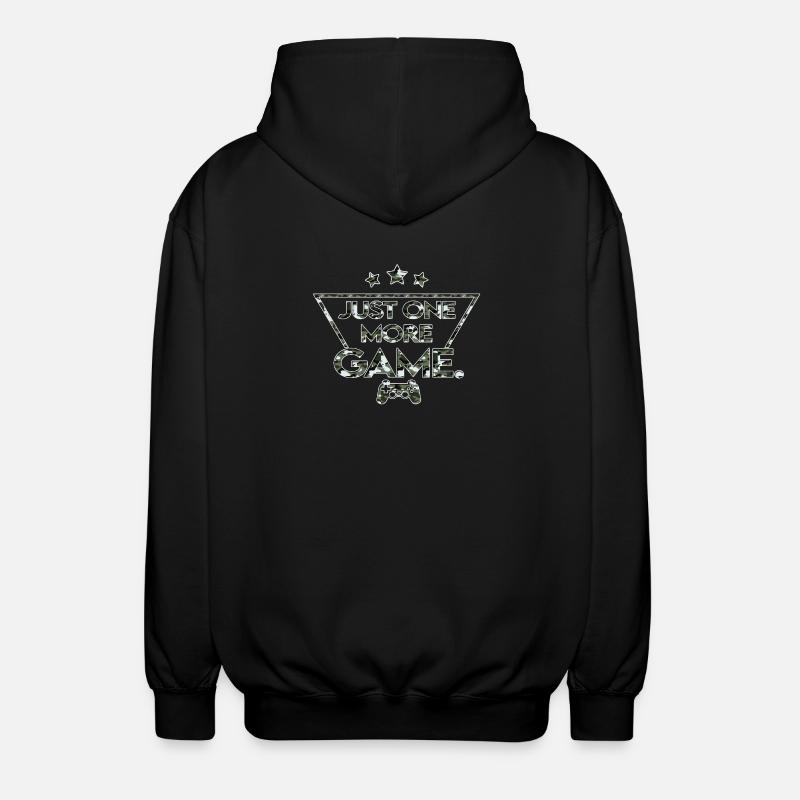 Just_one_more_game_ _camouflage_black_white - Veste à capuche unisexe - noir