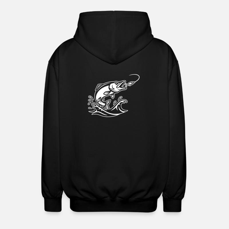 Pike Predator Jump Outline - Unisex Hooded Jacket - black