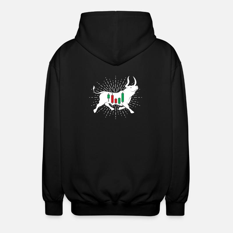 Aktien Bulle - Unisex Kapuzenjacke - Schwarz