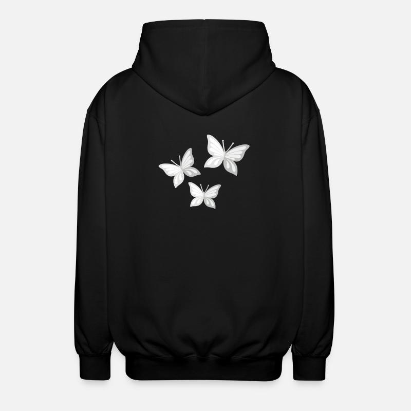 papillon; butterfly - Veste à capuche unisexe - noir