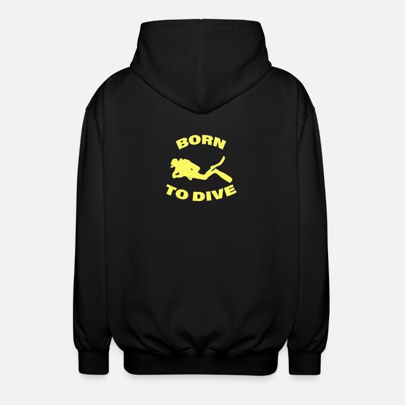 BORN TO DIVE - Unisex Hooded Jacket - black