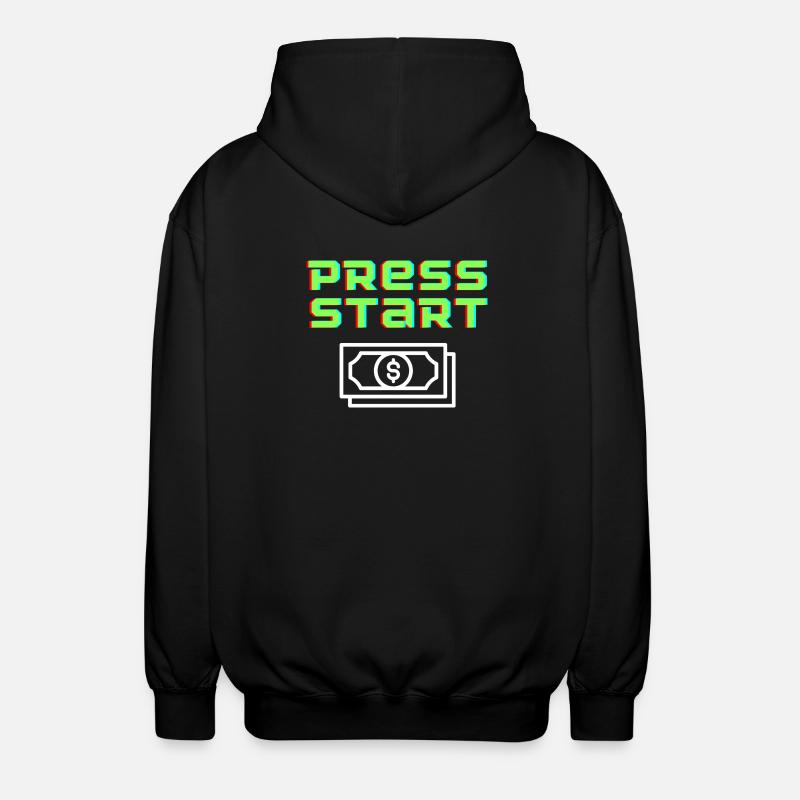 Press Start Retro Arcade Bill - Unisex Hooded Jacket - black