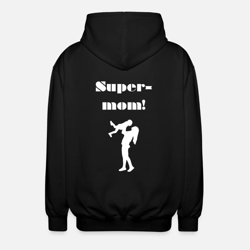 Super-mom! - Unisex Kapuzenjacke - Schwarz