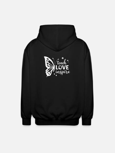 Butterfly with Inspirational Words Design - Unisex Hooded Jacket - black