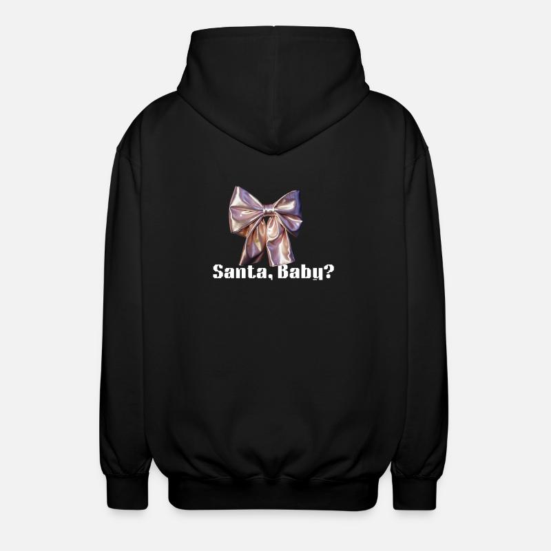 Elegant metallic satin bow - Unisex Hooded Jacket - black