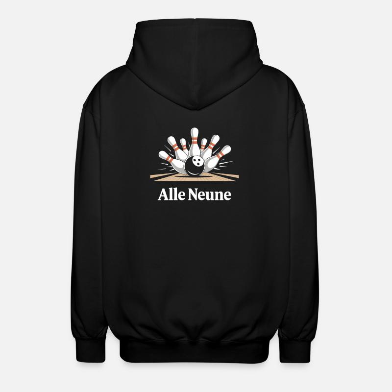 All Nine Bowling Fun - Unisex Hooded Jacket - black