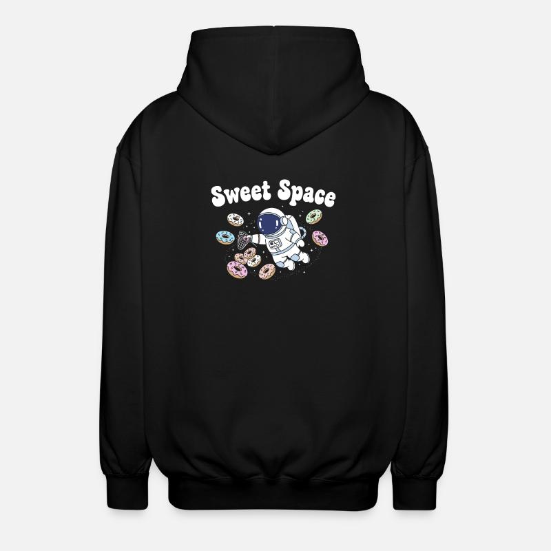 Süße Raumfahrt mit Donuts - Unisex Kapuzenjacke - Schwarz