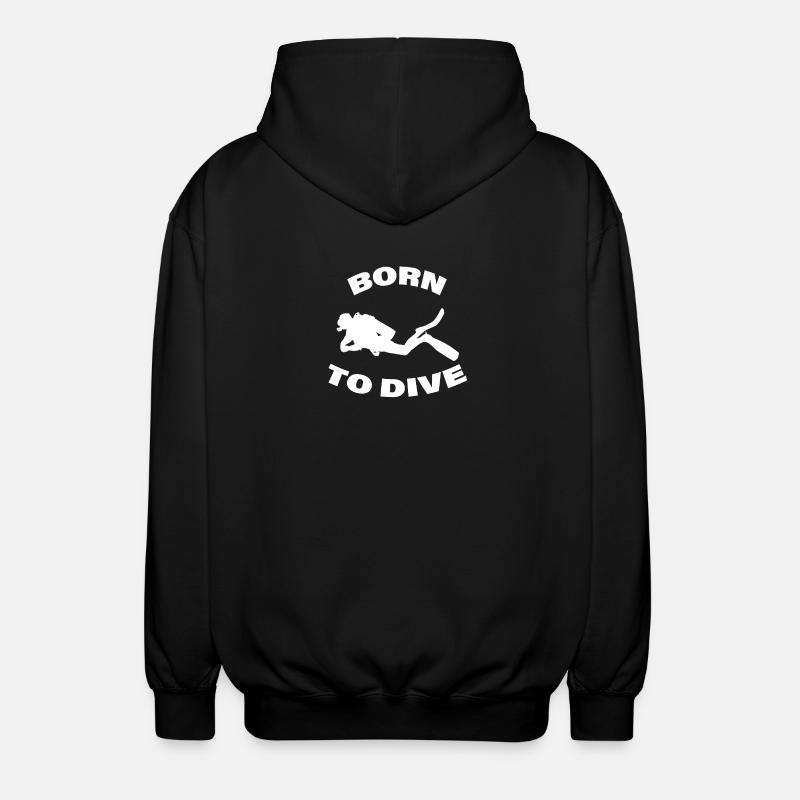 BORN TO DIVE - Unisex Kapuzenjacke - Schwarz