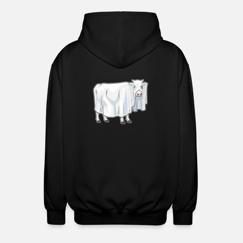 Kuh Halloween Geist - Unisex Kapuzenjacke - Schwarz