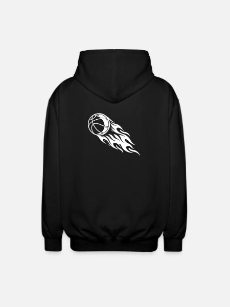 Basketball Fire - Unisex Hooded Jacket - black