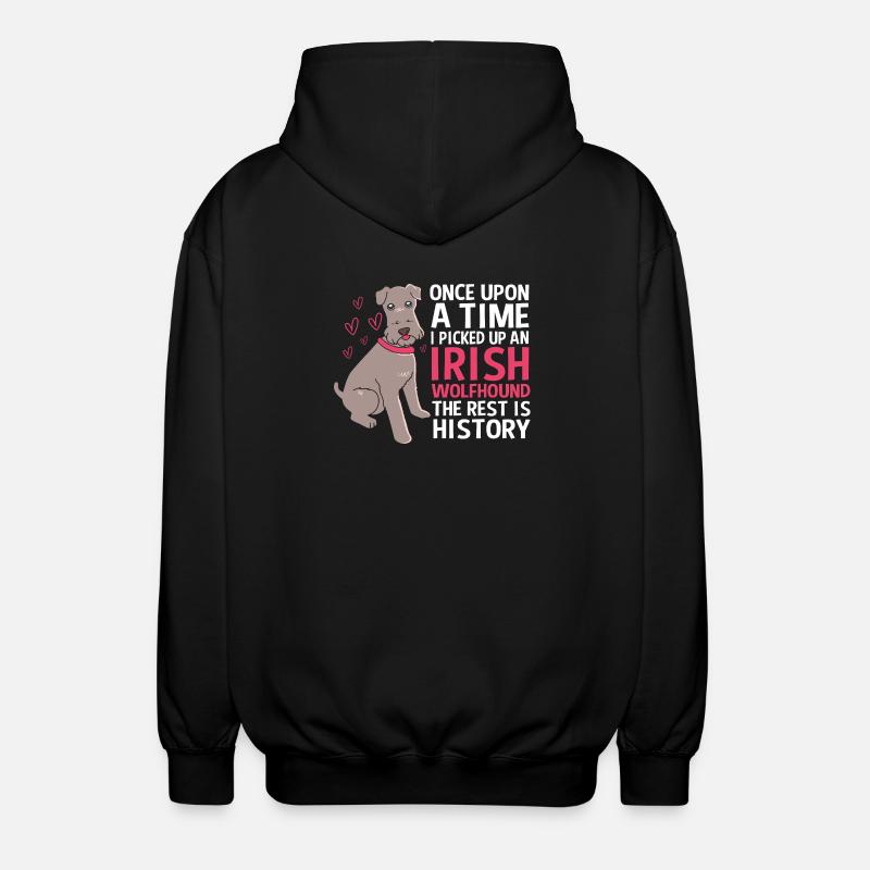 Irish wolfhound - Unisex Hooded Jacket - black