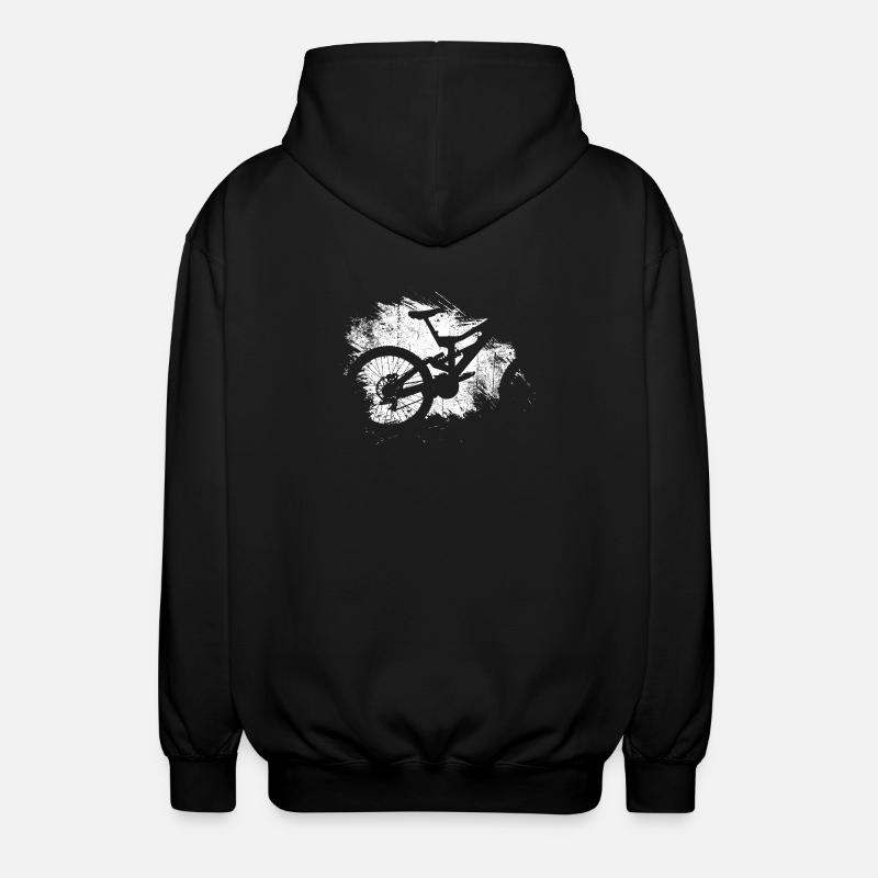 Grunge Bicycle Splash Silhouette - Unisex Hooded Jacket - black