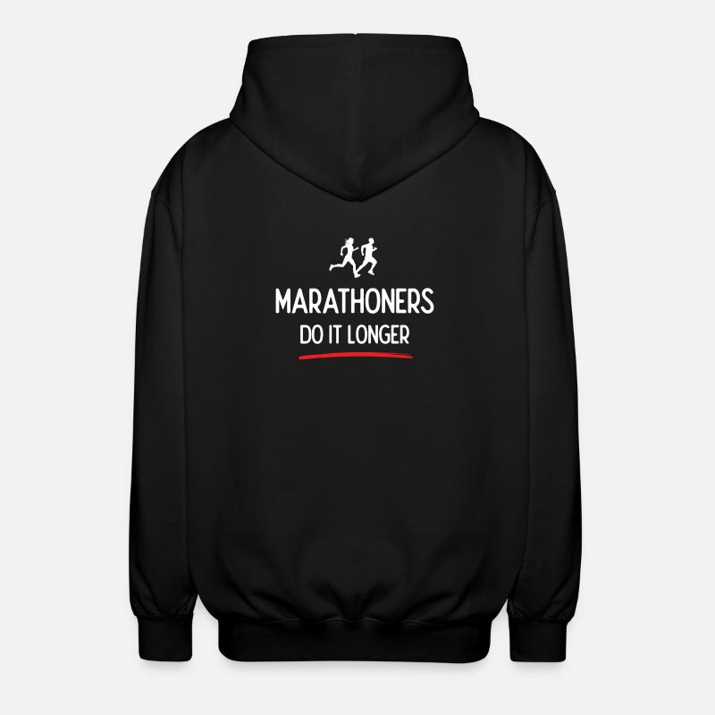 Marathoners Do It Longer - Unisex Hooded Jacket - black