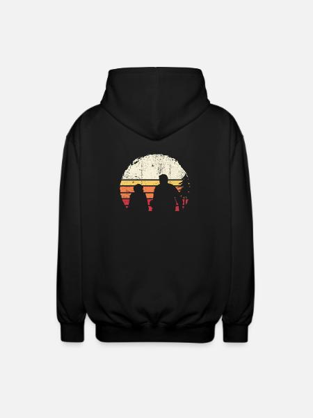 Sunset Silhouette on Beach - Unisex Hooded Jacket - black