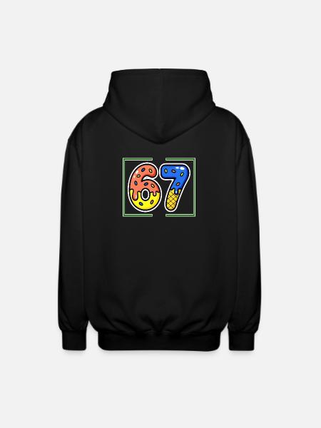 Siebenundsechzig, 67, 6, 7 - Unisex Kapuzenjacke - Schwarz