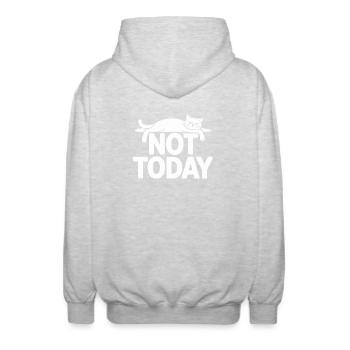 Katzen Spruch Not Today Büro Cat Homeoffice Katze - Unisex Kapuzenjacke - Hellgrau meliert - Hinten - AI Model Male 185 light (185cm)