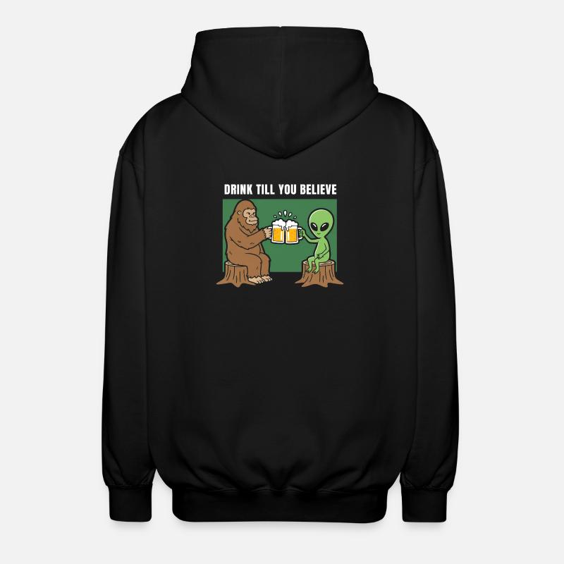 Kippis Alienille ja Sasquatchille - Unisex-hupparitakki - musta