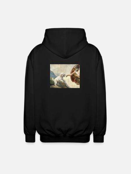 Mème Caniche Main, Chien Dieu - Veste à capuche unisexe - noir