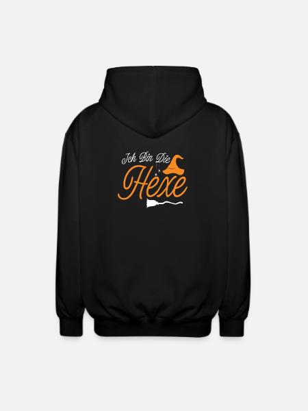 Halloween German Text Witch - Unisex Kapuzenjacke - Schwarz