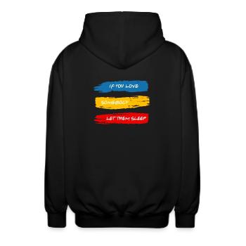 Let Them Sleep - Unisex Hooded Jacket - black - Back - AI Model Male 185 light (185cm)