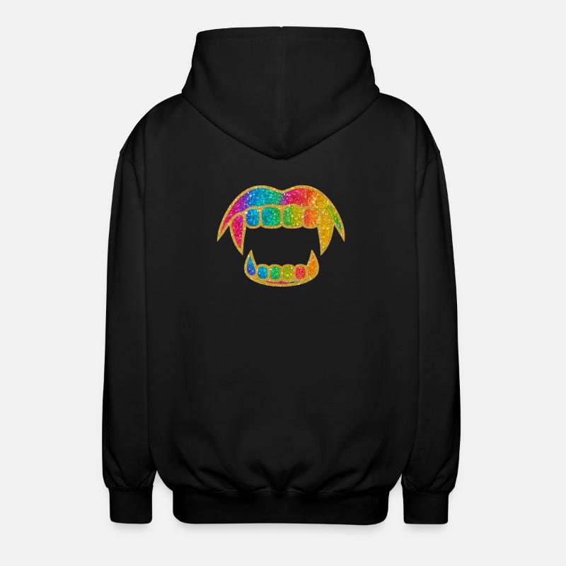 Bouche à paillettes arc-en-ciel - Veste à capuche unisexe - noir