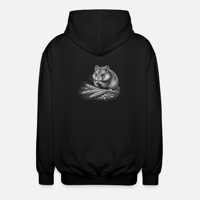 Des hamsters dans le feuillage - Veste à capuche unisexe - noir