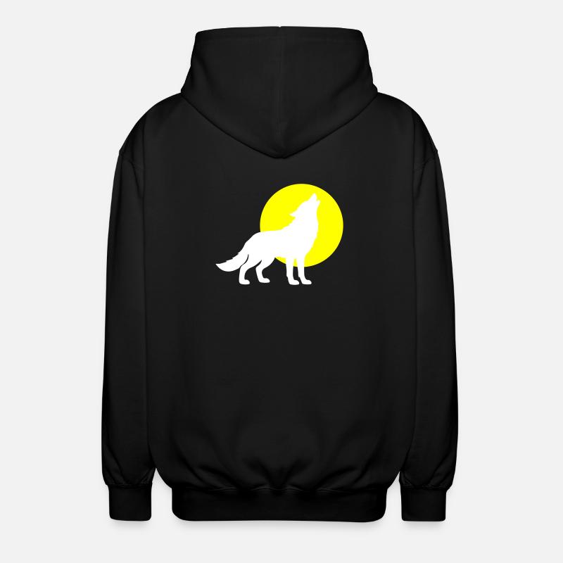 Wolf Silhouette - Unisex Kapuzenjacke - Schwarz