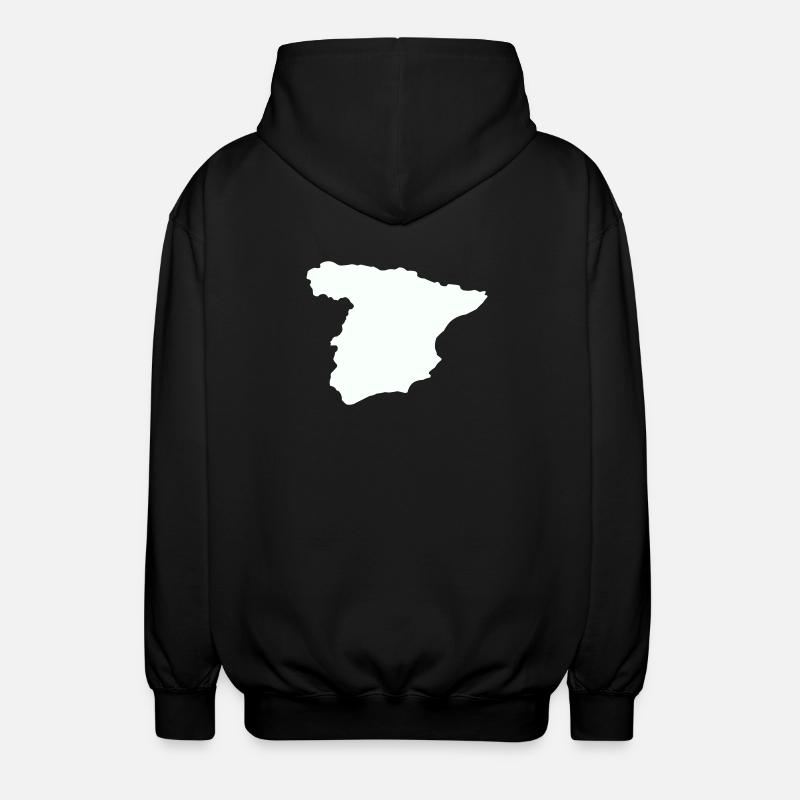 Spain Maps Silhouette Design - Unisex Hooded Jacket - black