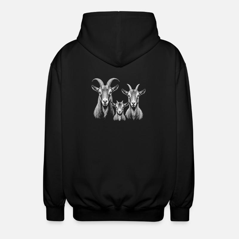 Ziege - Unisex Kapuzenjacke - Schwarz