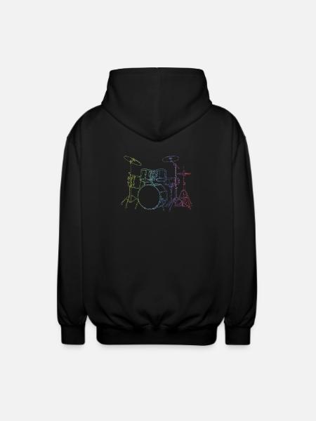Drumset Sticks Drummer Drums Drummer - Unisex Hooded Jacket - black